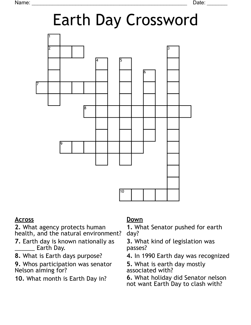 Earth Day Crossword