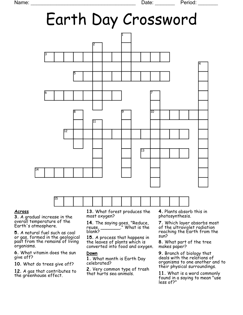 Earth Day Crossword