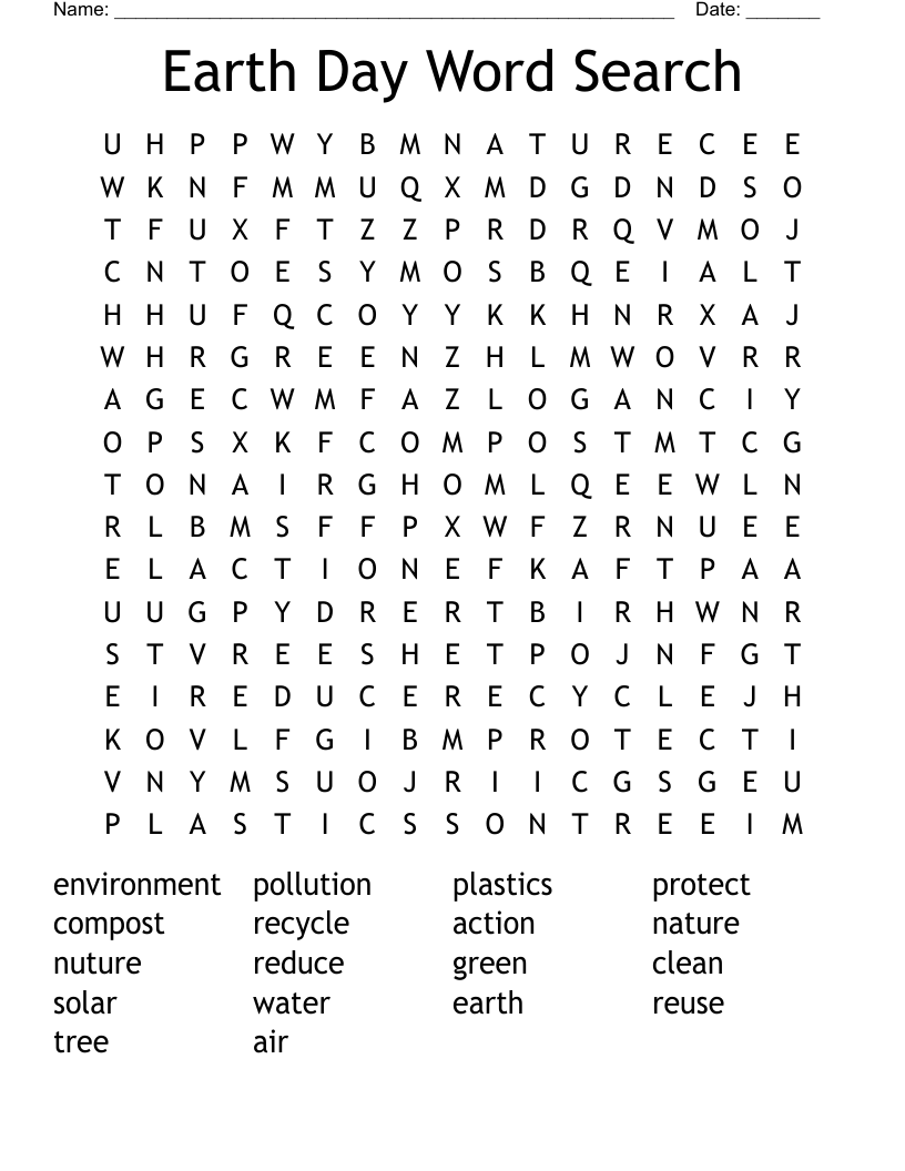 Earth Day Word Search