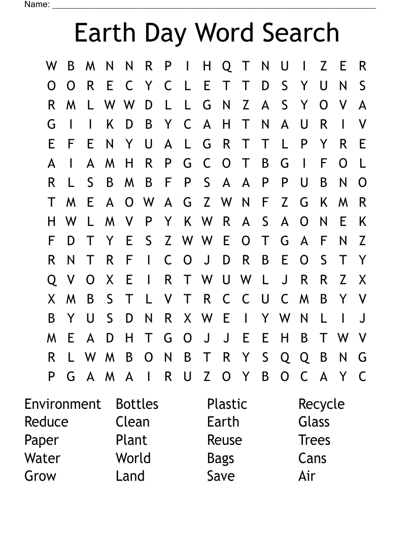 Earth Day Word Search