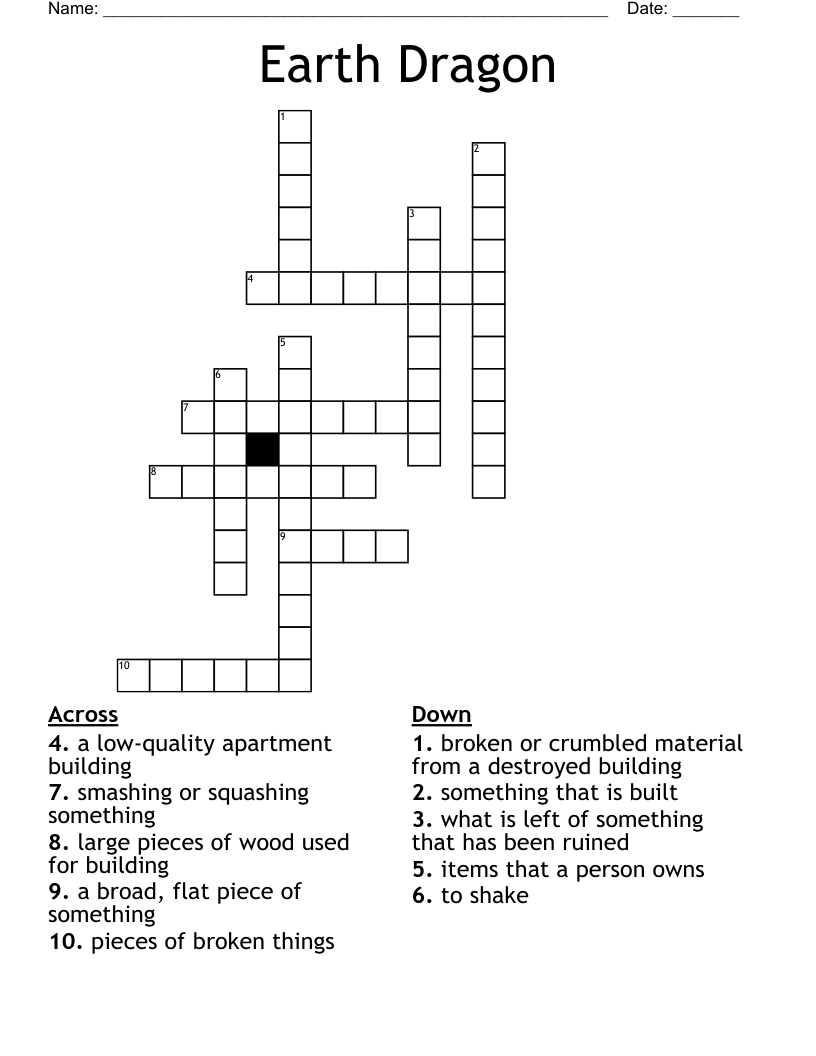 Earth Dragon Crossword