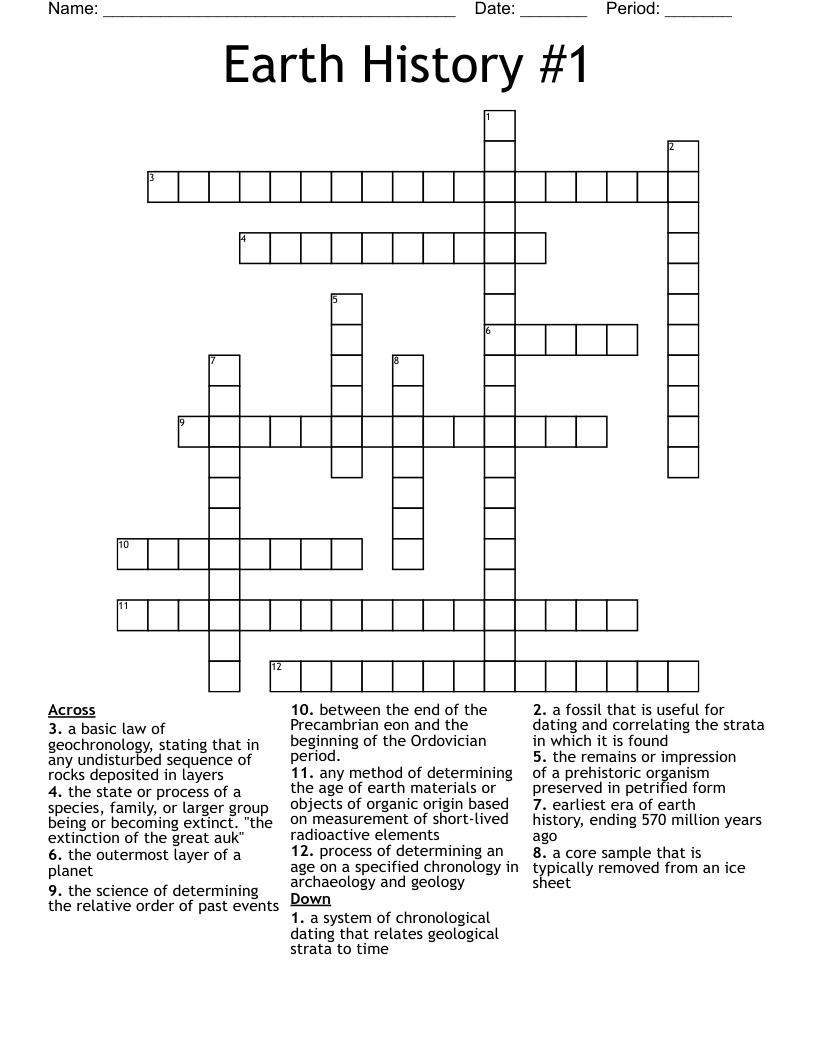 Earth History #1 Crossword
