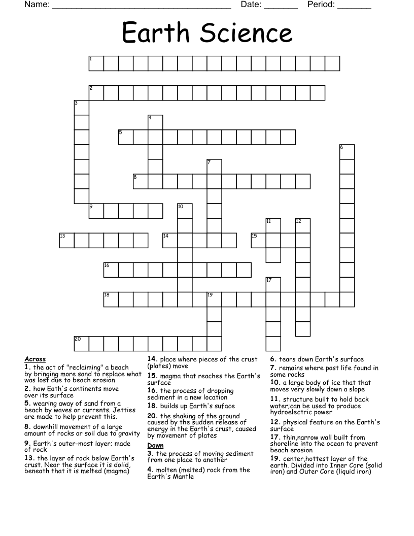 Earth Science Crossword