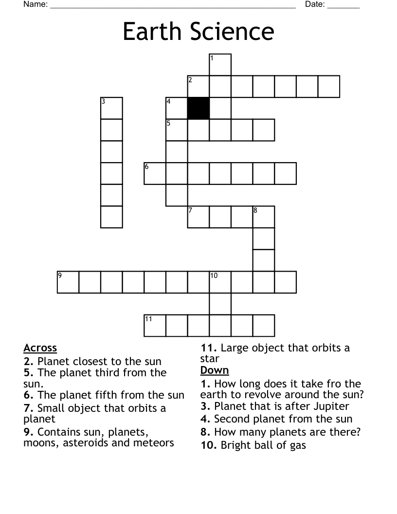 Earth Science Crossword