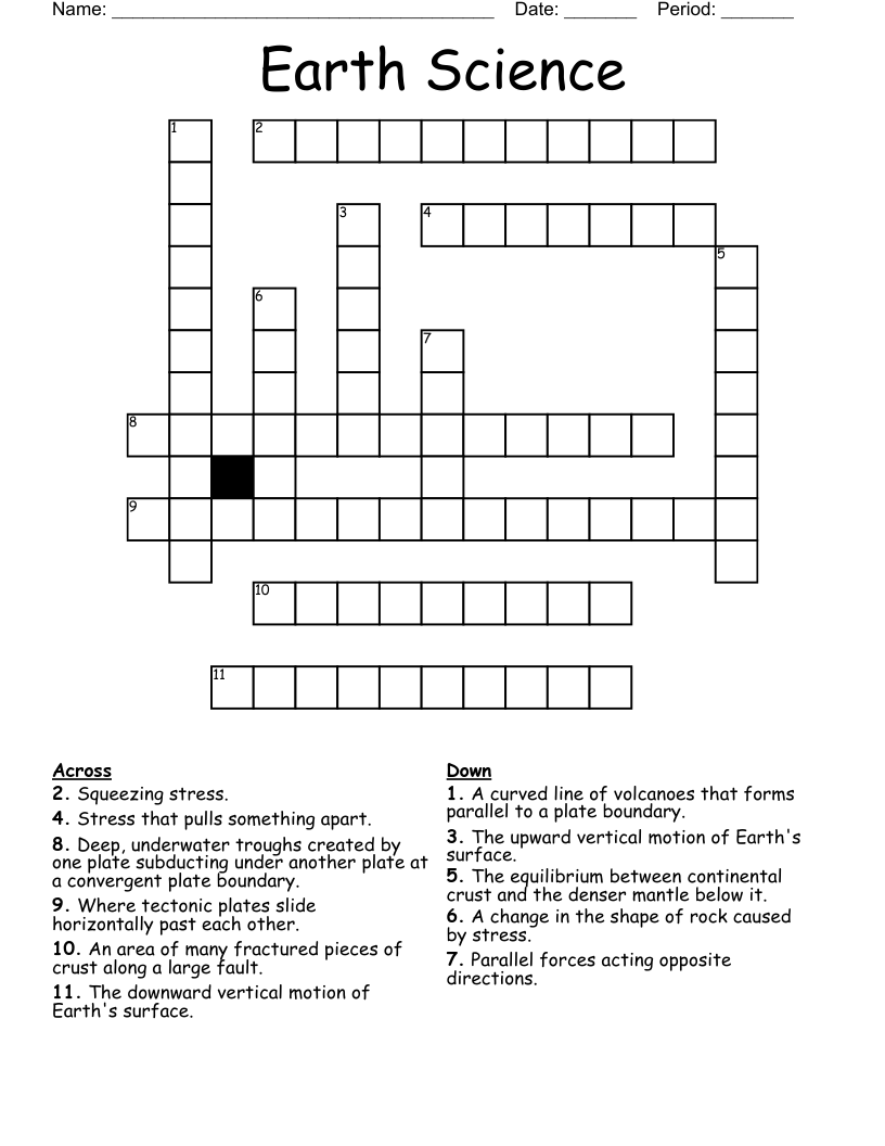 Earth Science Crossword
