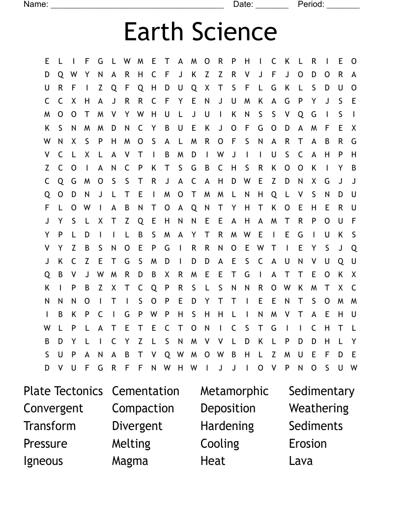 Earth Science  Word Search