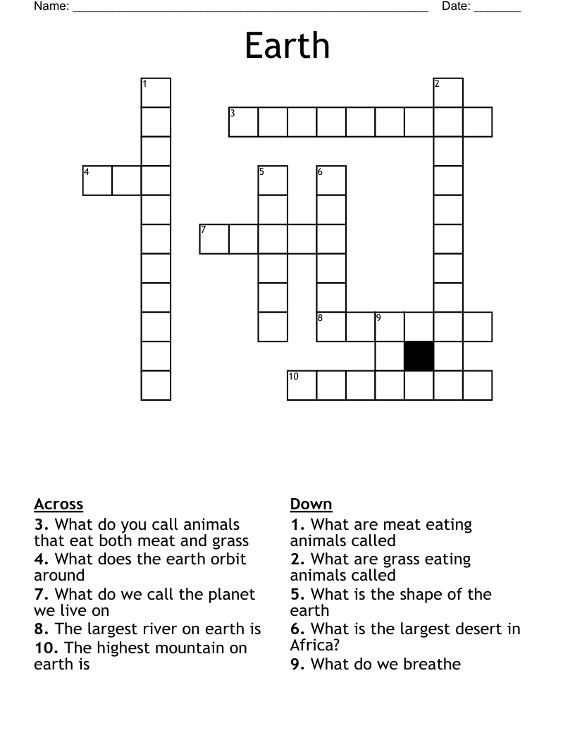 Earth  Crossword