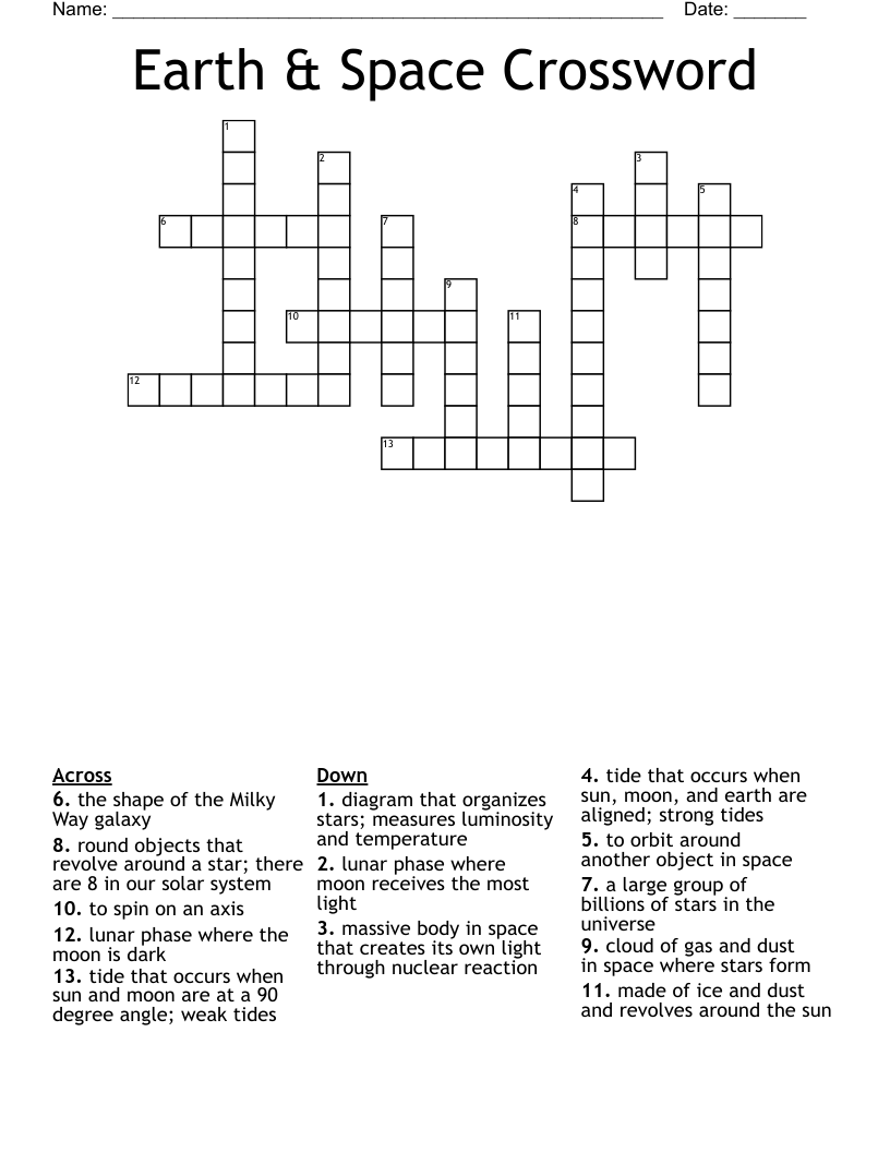 Earth & Space Crossword