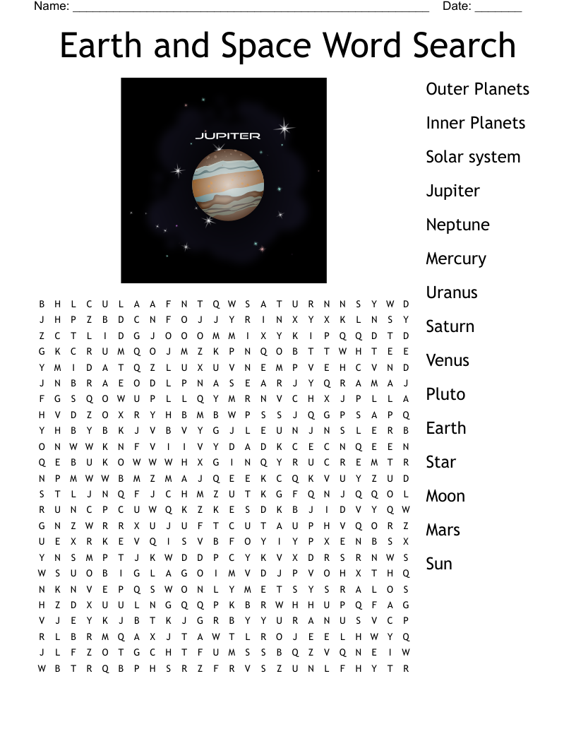 Earth and Space Word Search