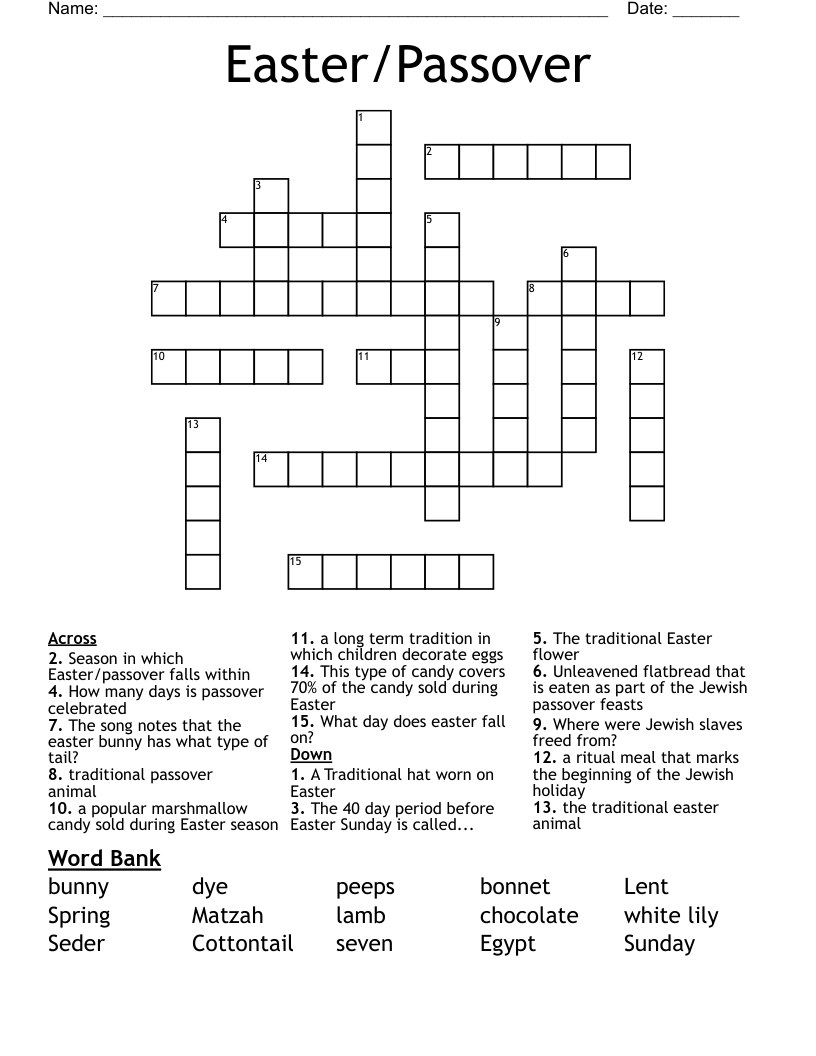 Easter/Passover Crossword