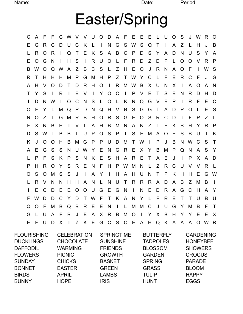 Easter/Spring Word Search