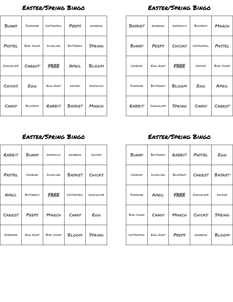 Easter/Spring Bingo