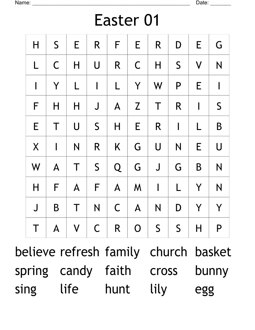 Easter 01 Word Search