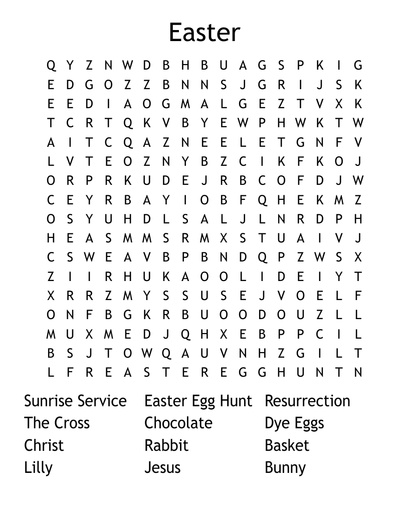 Easter Word Search