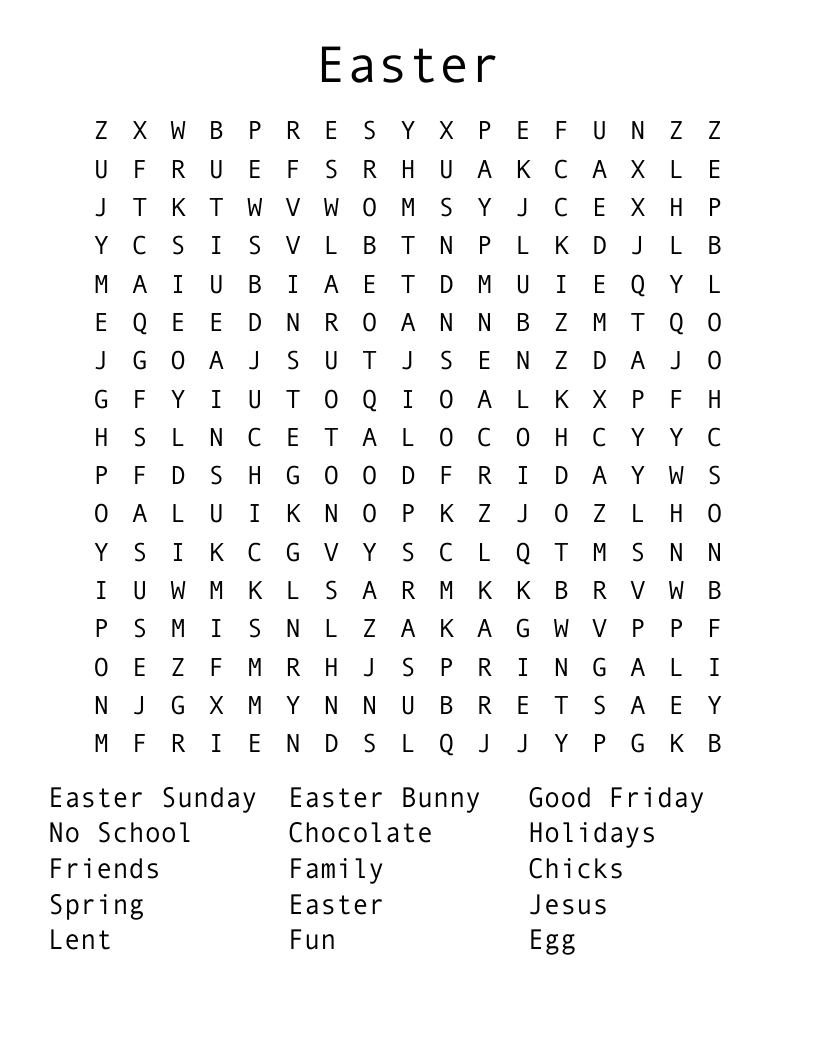 Easter Word Search