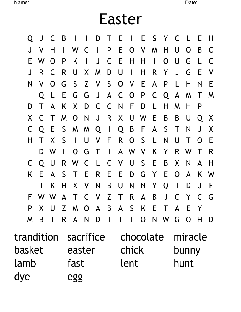 Easter Word Search