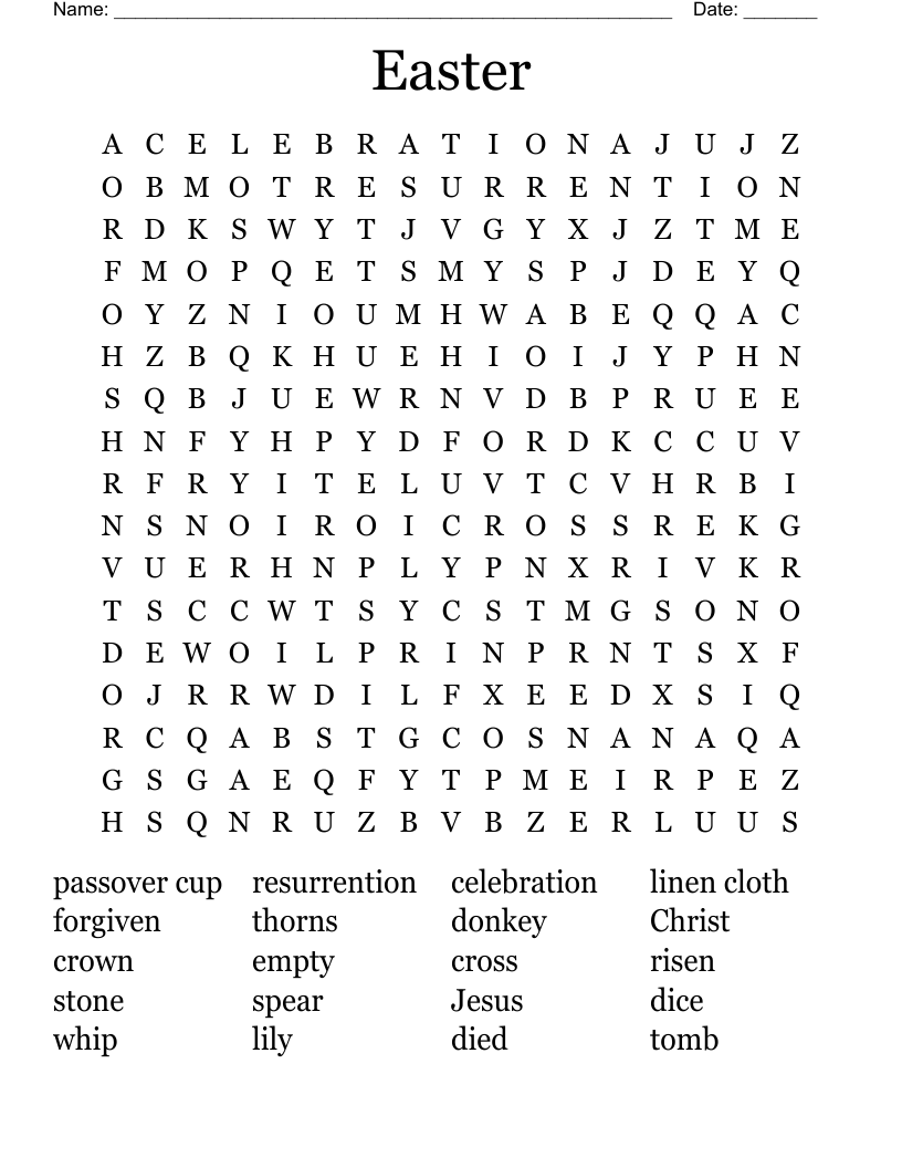 Easter Word Search