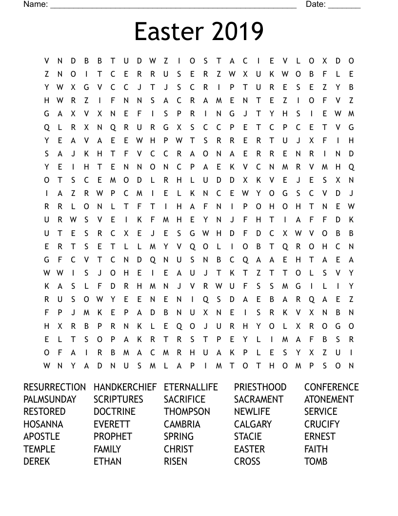 Easter 2019 Word Search
