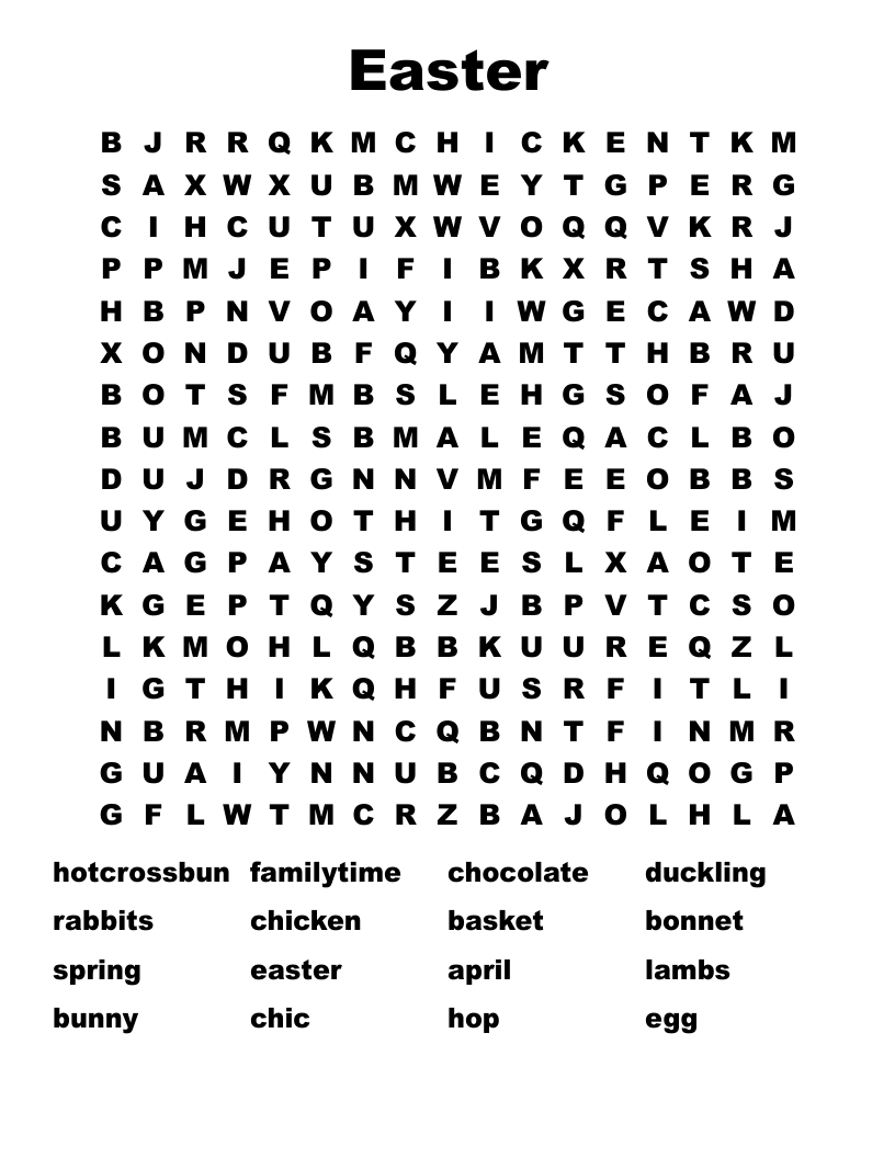 Easter Word Search