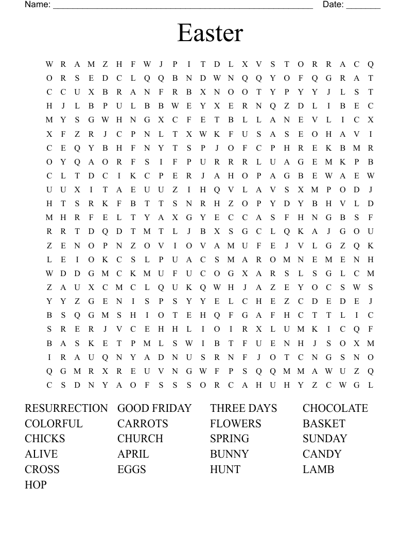 Easter Word Search