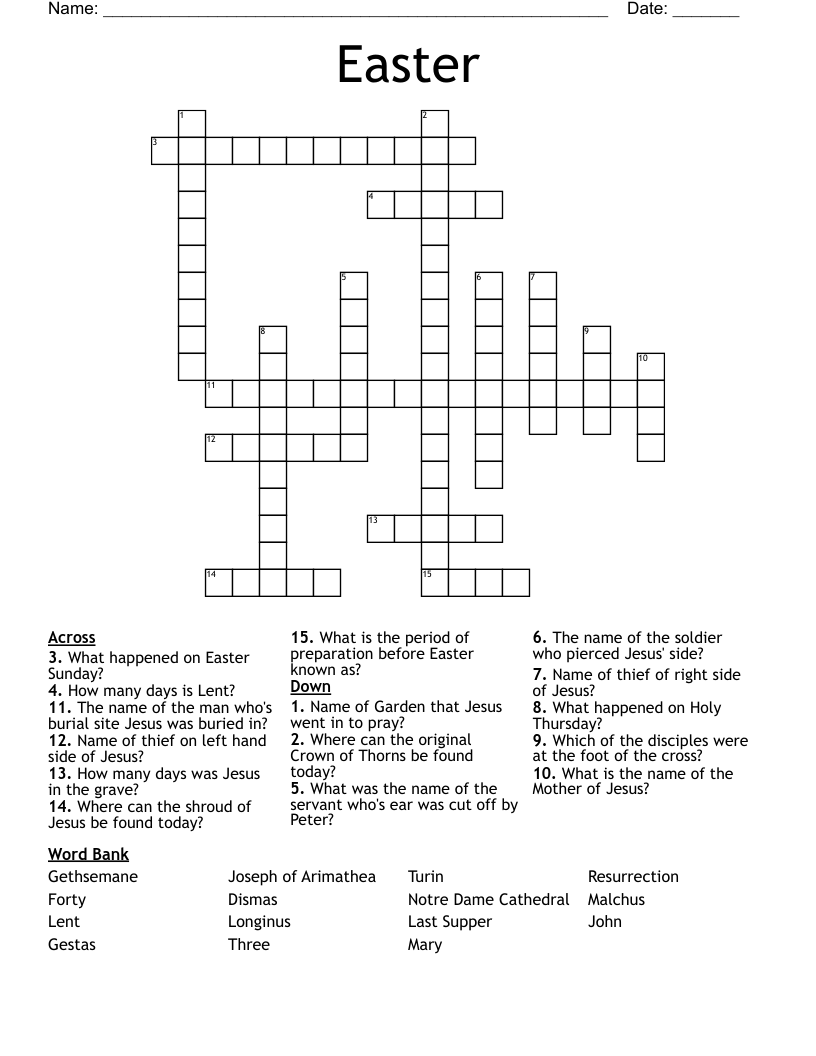 Easter Crossword