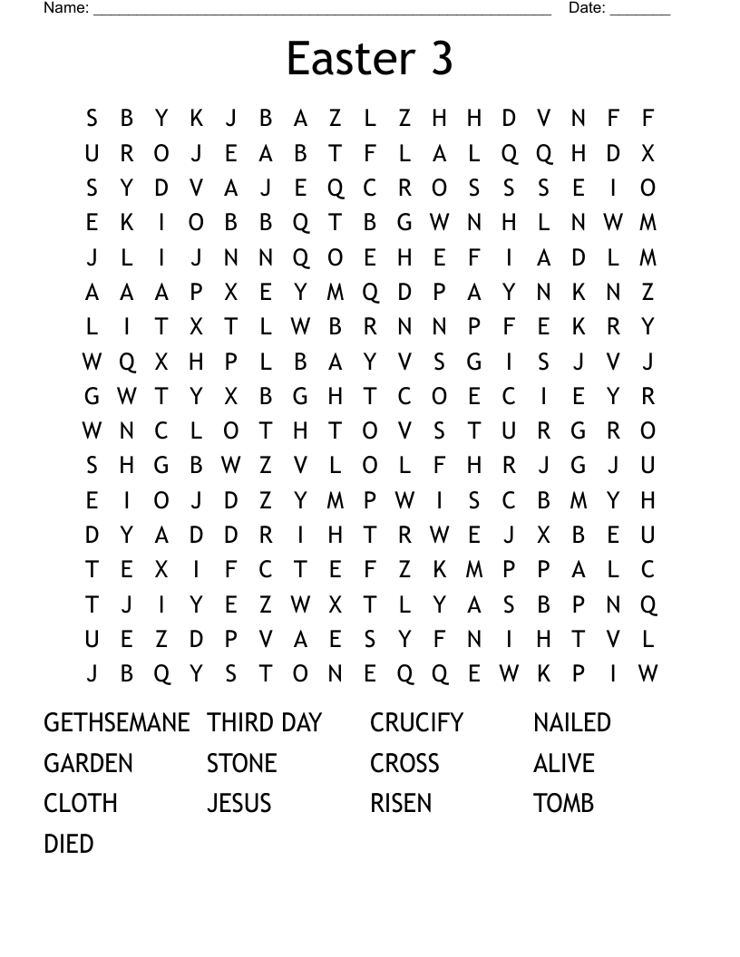 Easter 3 Word Search