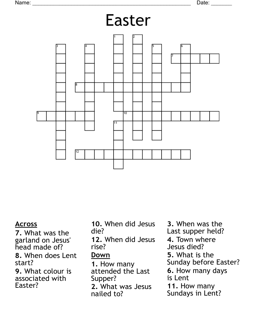 Easter Crossword