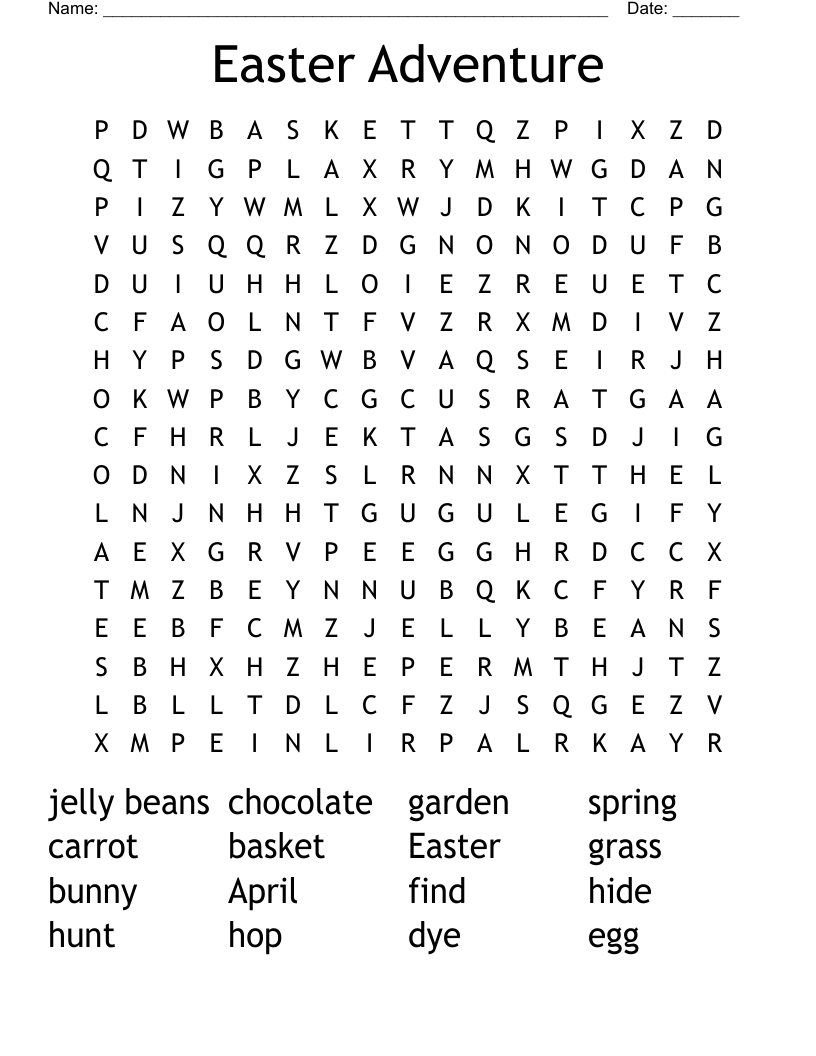 Easter Adventure Word Search
