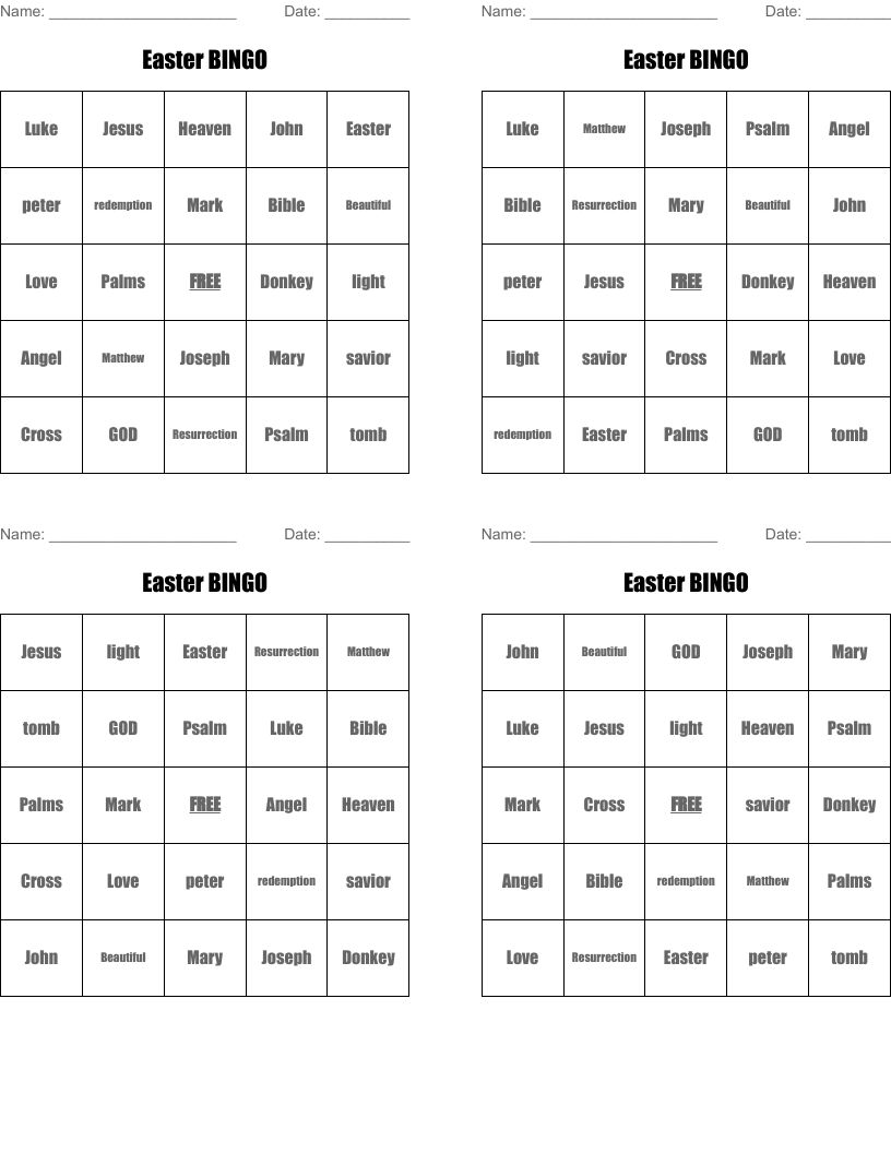 Easter BINGO