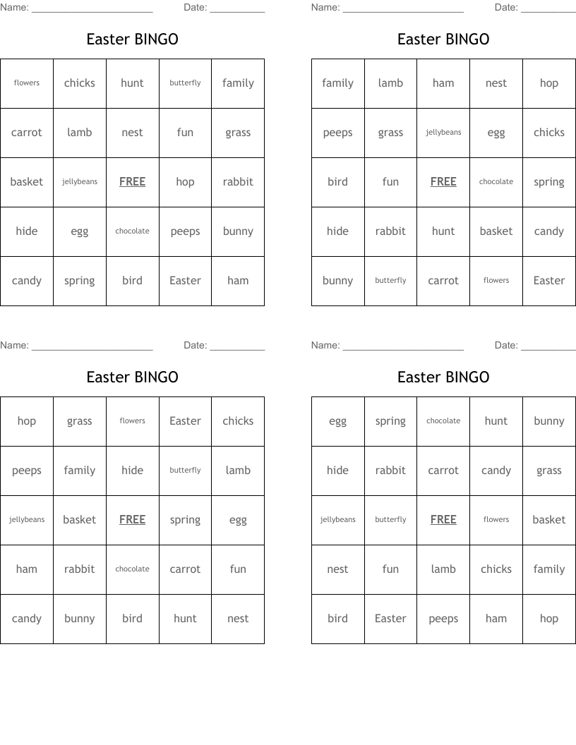 Easter BINGO