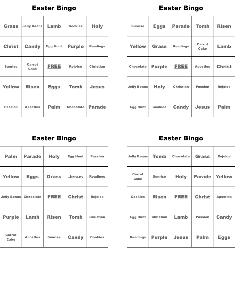 Easter Bingo