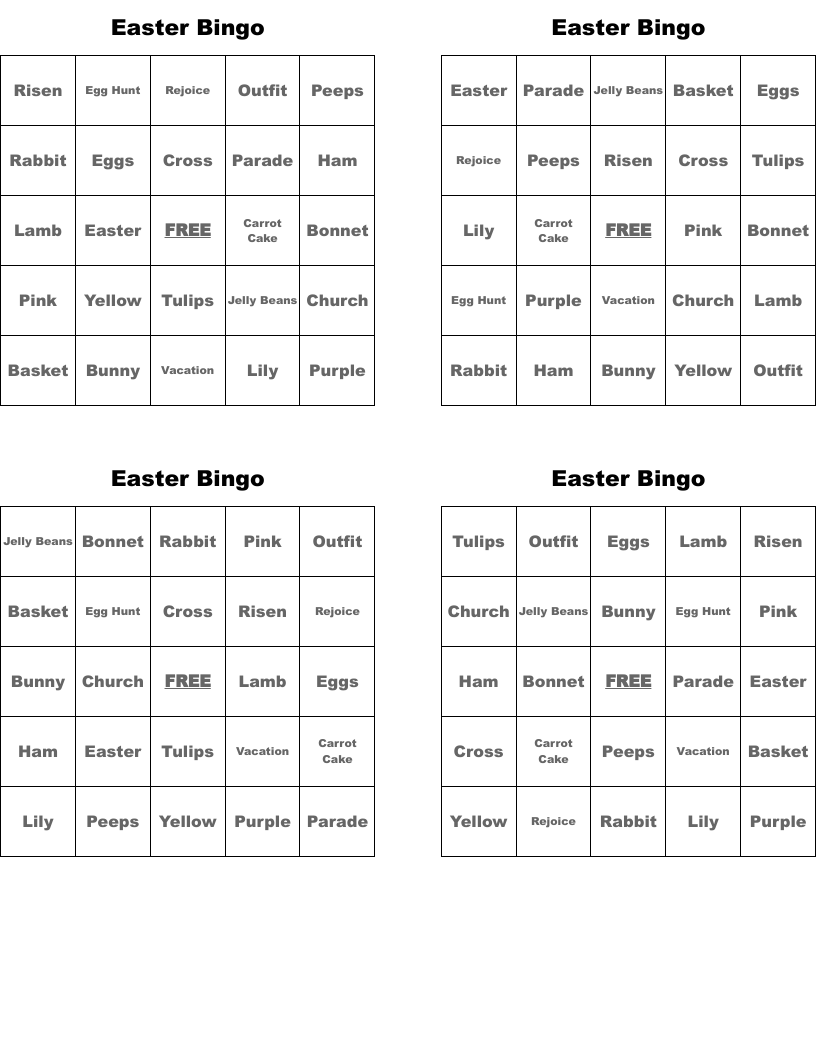 Easter Bingo