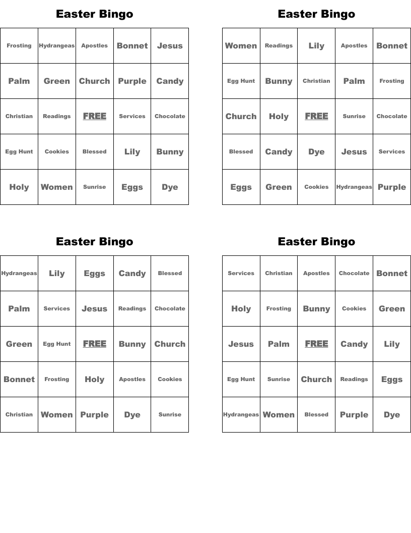 Easter Bingo