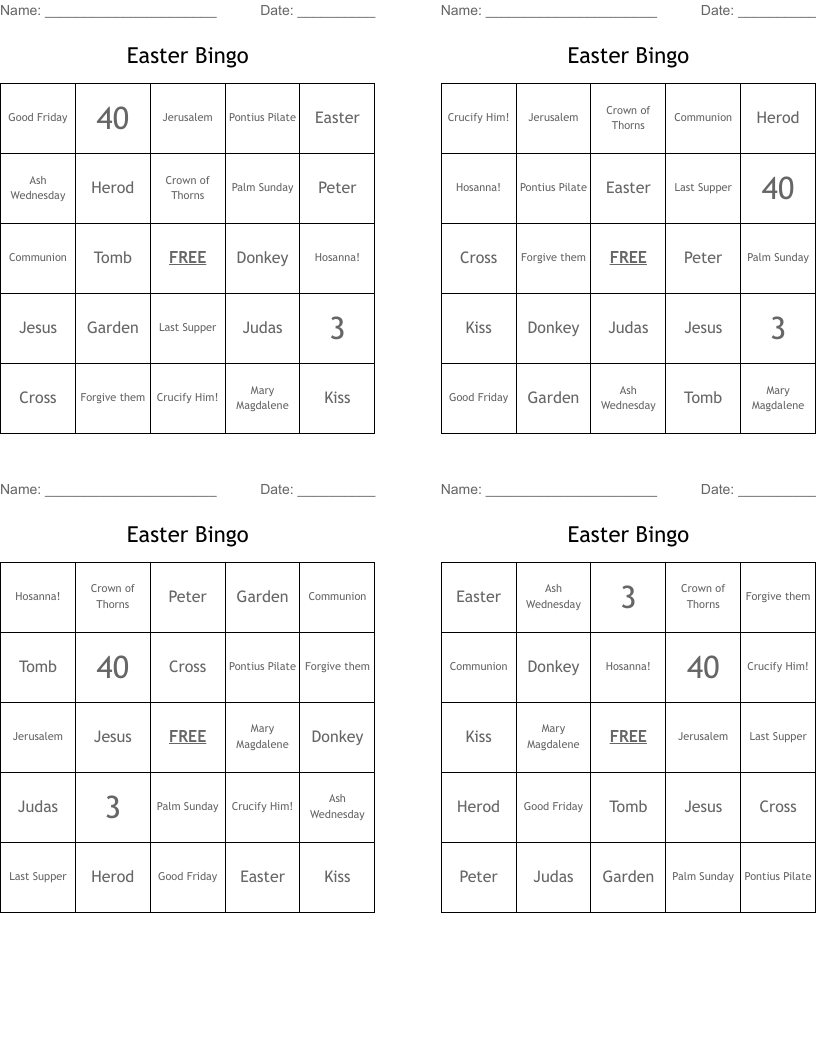 Easter Bingo