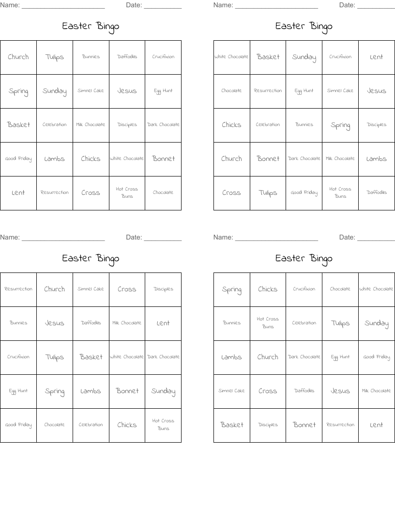 Easter Bingo