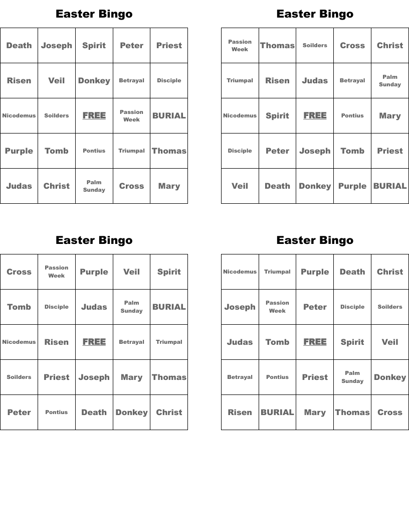 Easter Bingo