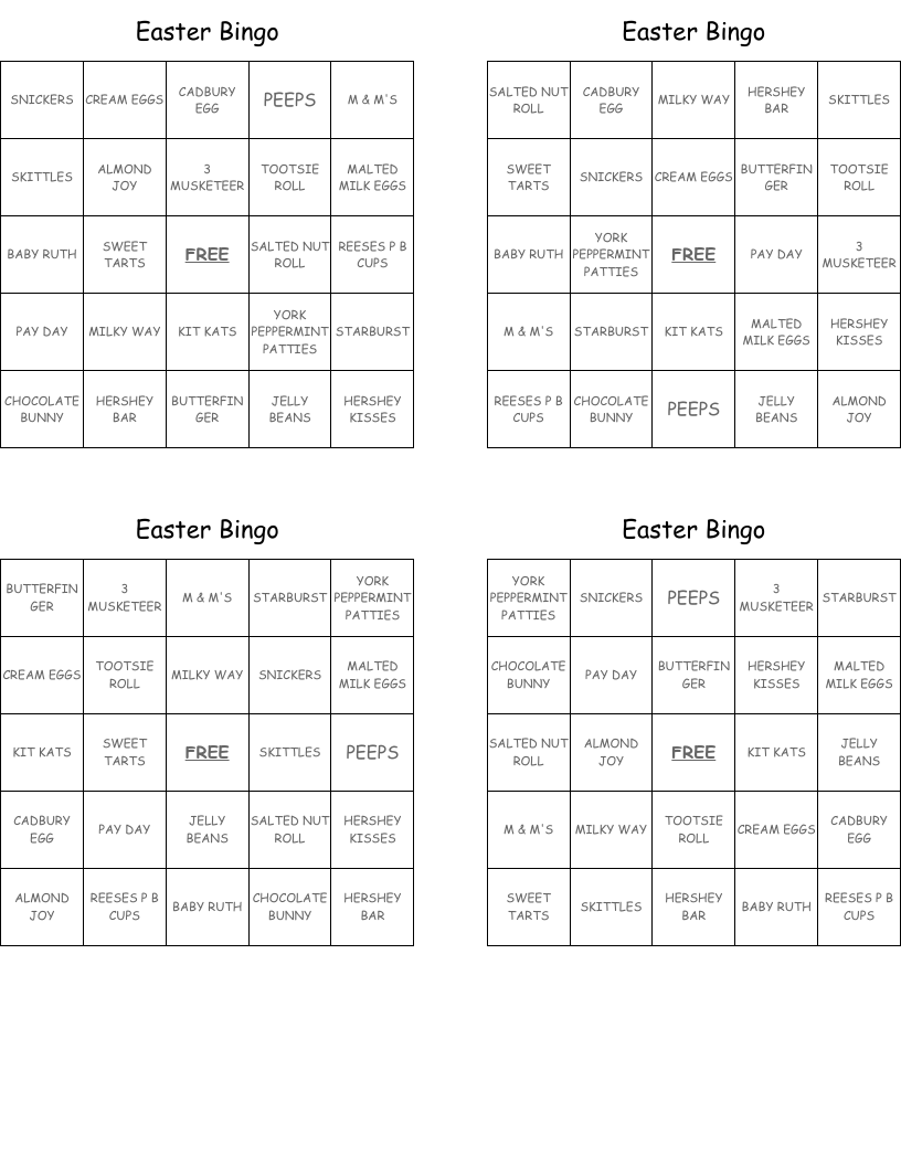 Easter Bingo
