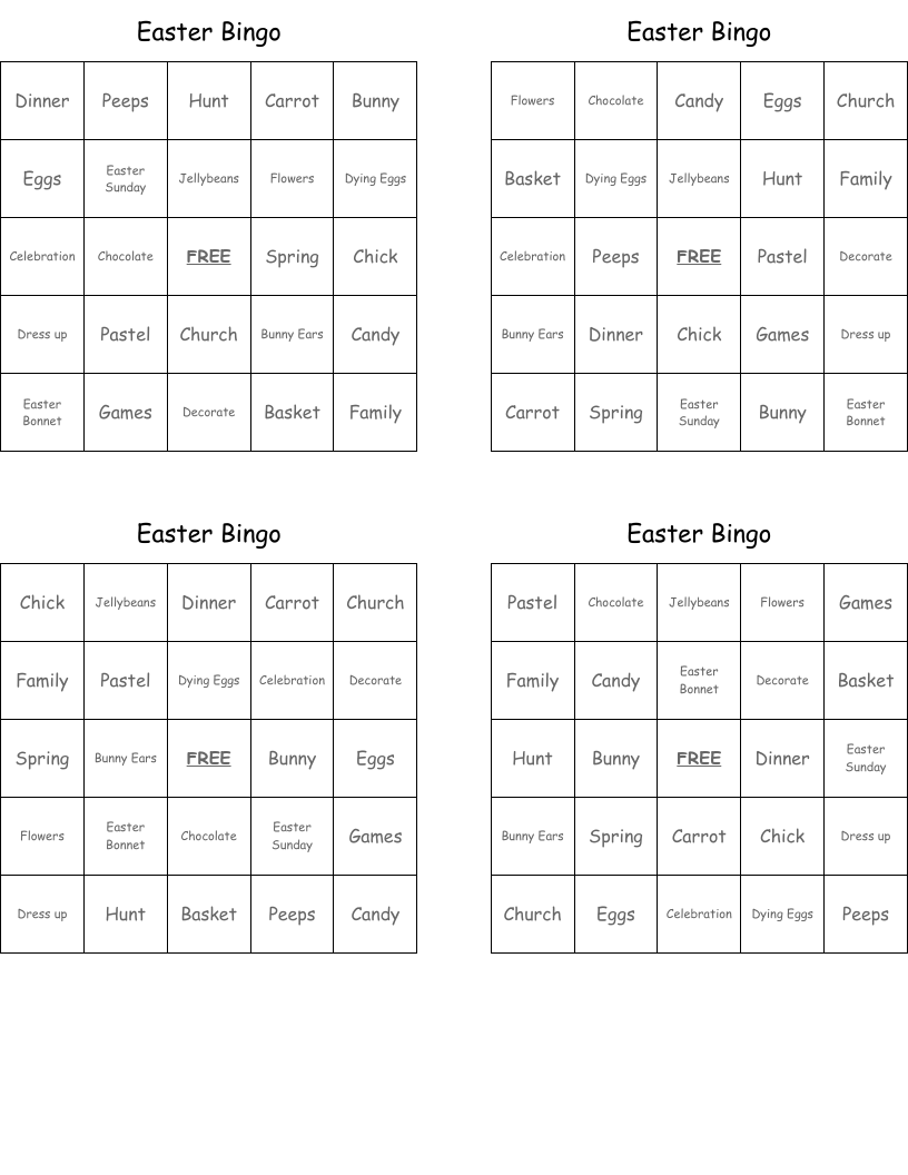 Easter Bingo
