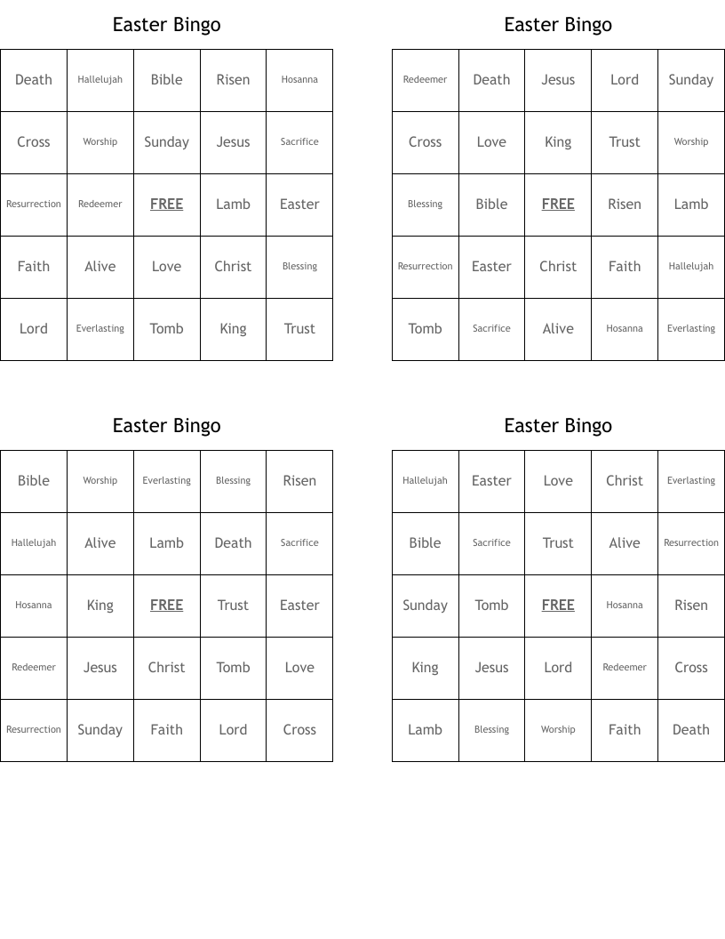 Easter Bingo