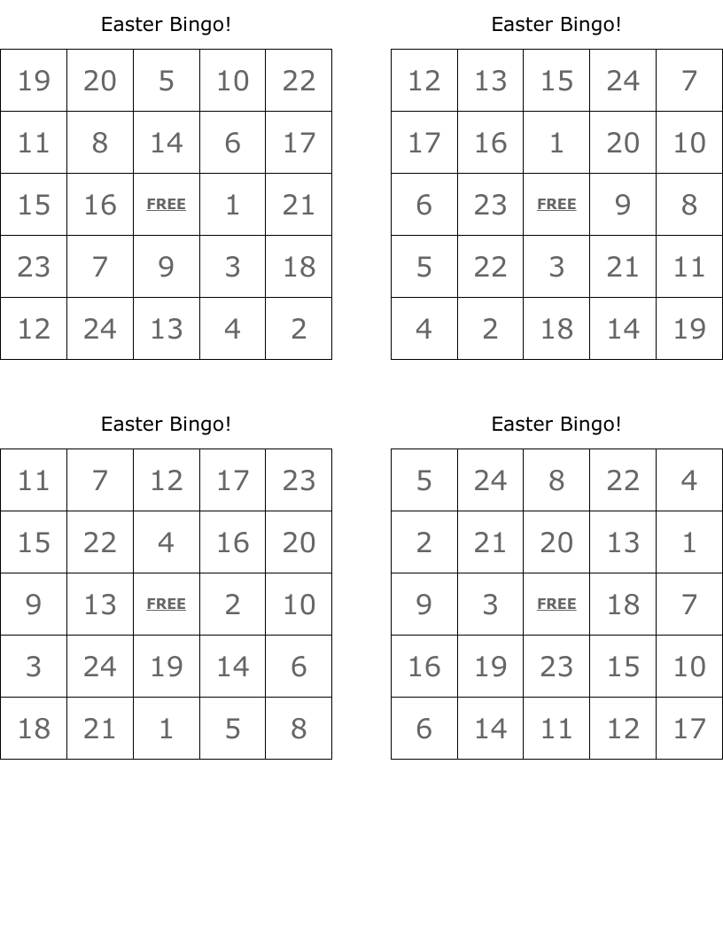 Easter Bingo!