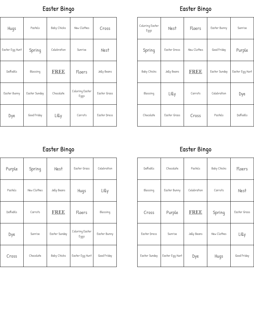 Easter Bingo