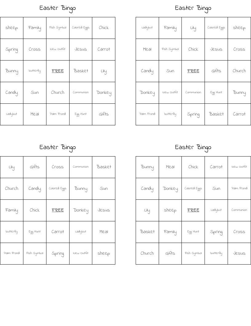 Easter Bingo