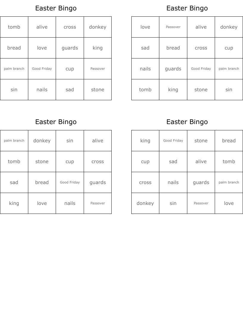 Easter Bingo
