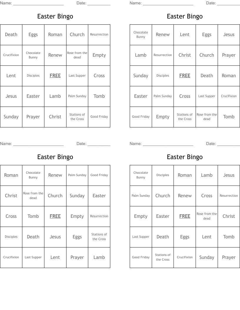 Easter Bingo