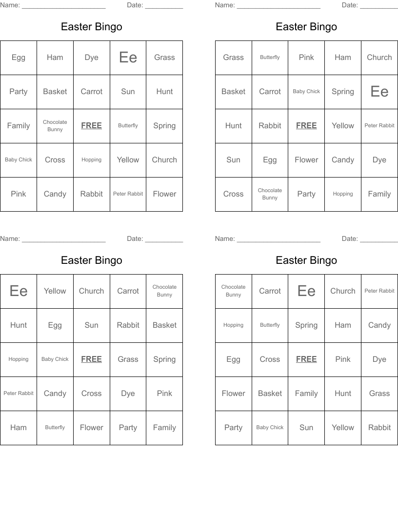 Easter Bingo