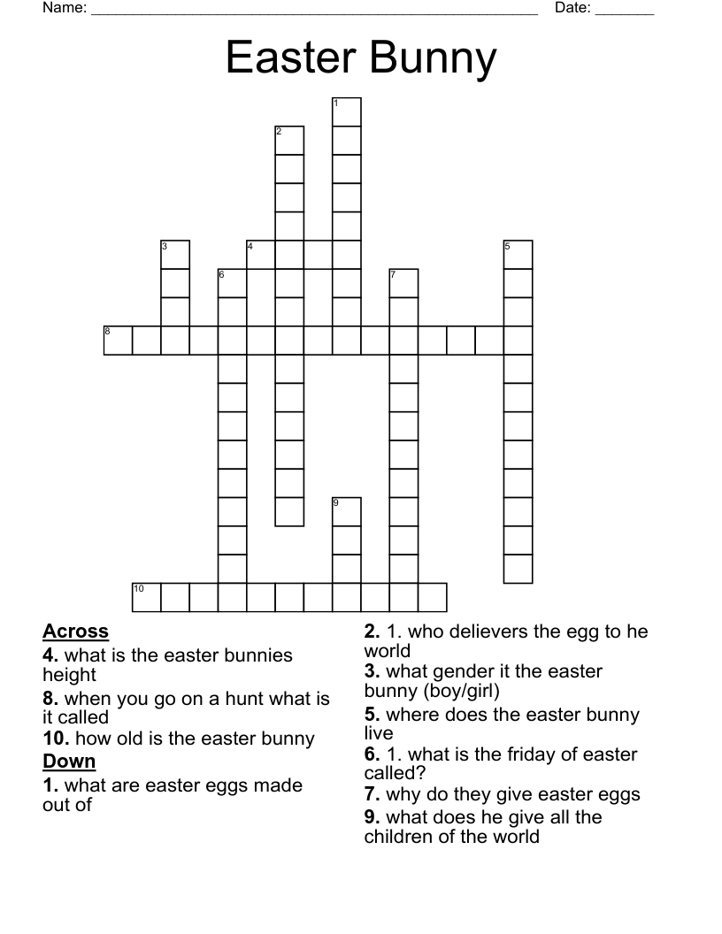 Easter Bunny Crossword