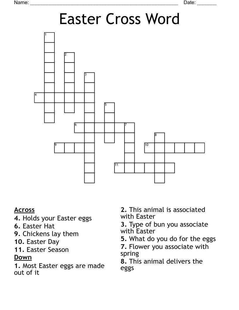 Easter Cross Word