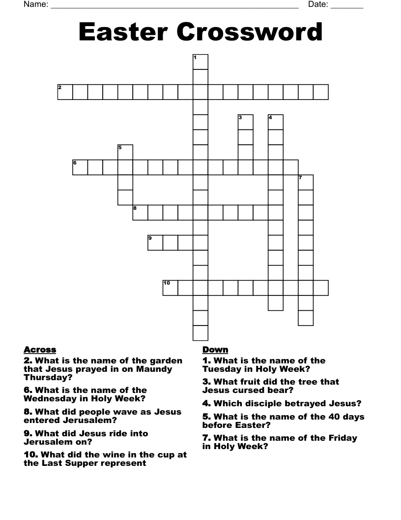 Easter Crossword