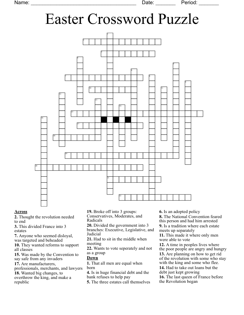 Easter Crossword Puzzle