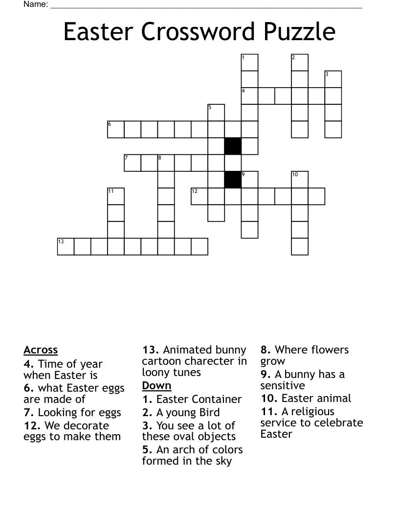 Easter Crossword Puzzle